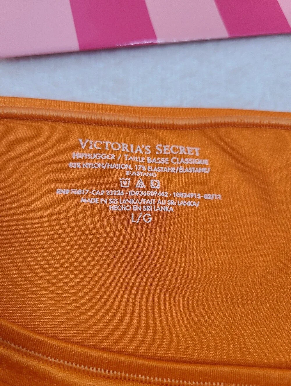 Y2K Victoria's Secret Fabulous Satin Classic Hiphugger Panty Size Lg Orange